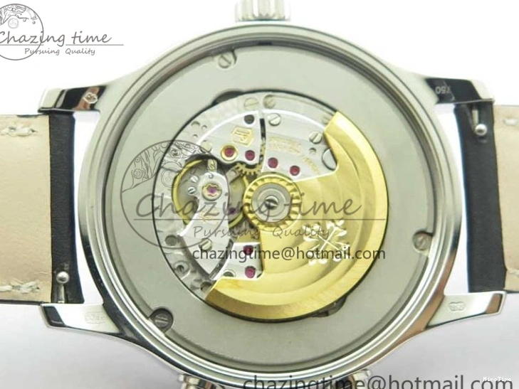 MIROTIME 0120 Practical Calatrava 5524 Pilot Travel Time SS GRF Blue Dial on Black Leather Strap A324 V 7107